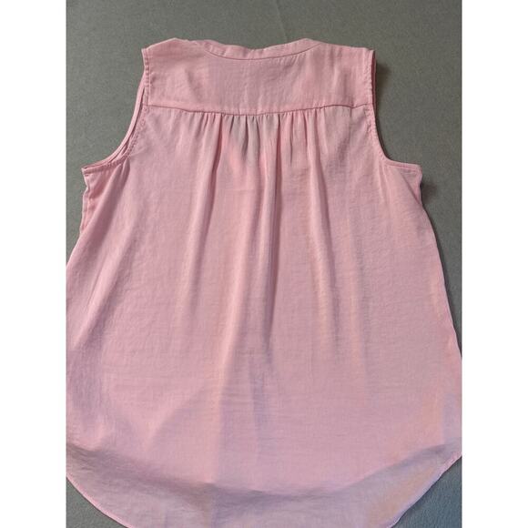 Women’s Vince Camuto Pink Sleeveless V-Neck Blouse Sz M - Picture 4 of 4